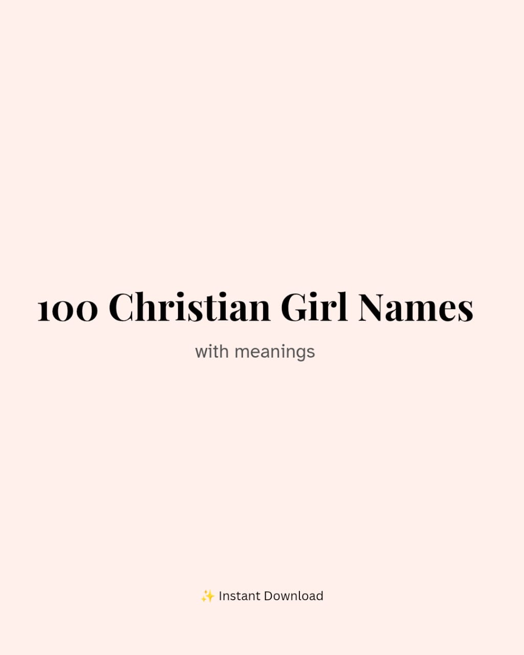 100 Christian Girl Baby Names with Meanings PDF cover