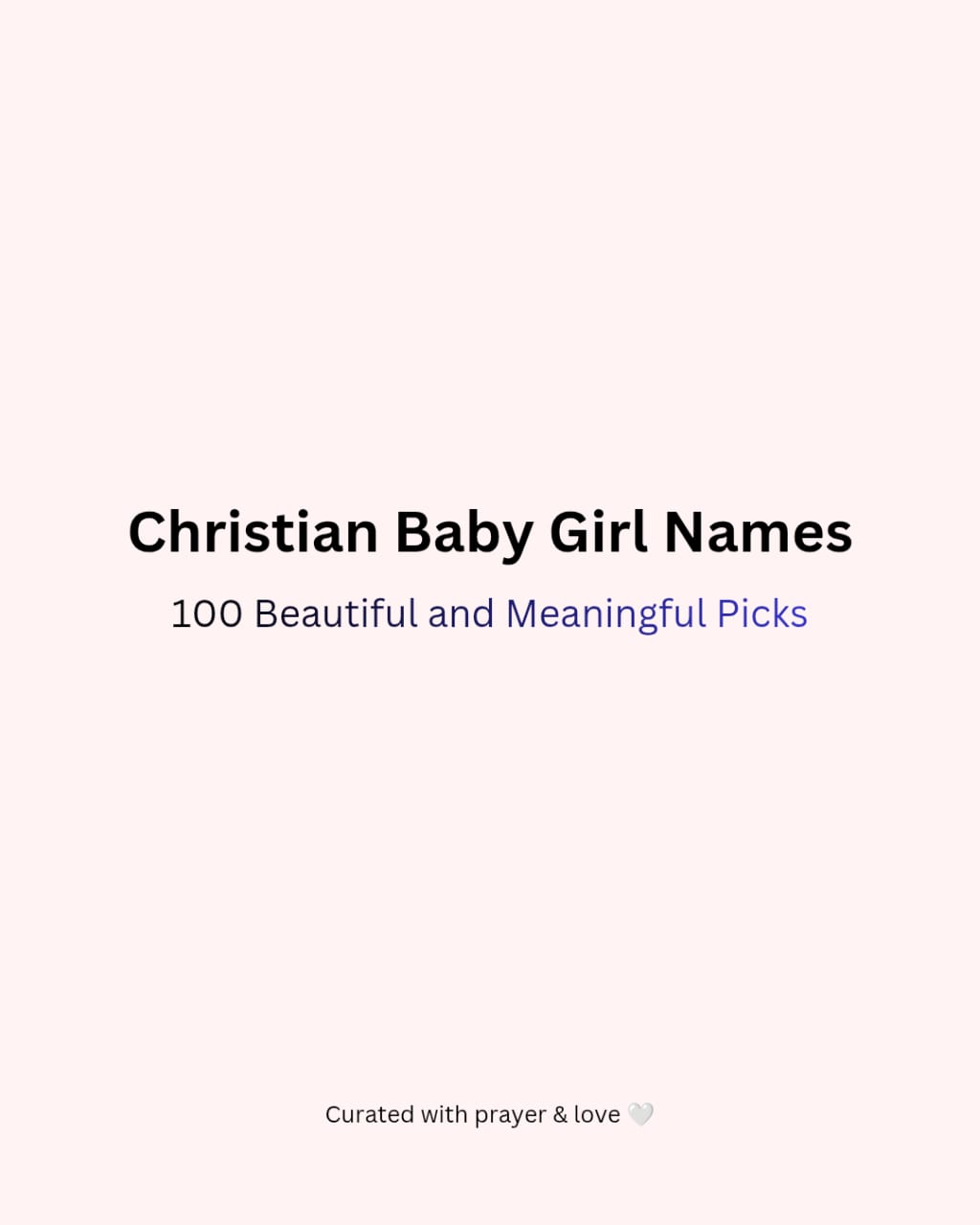 Christian Baby Girl Names printable cover